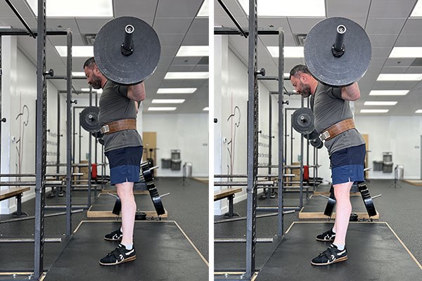 comparison of good and bad start positions in the squat